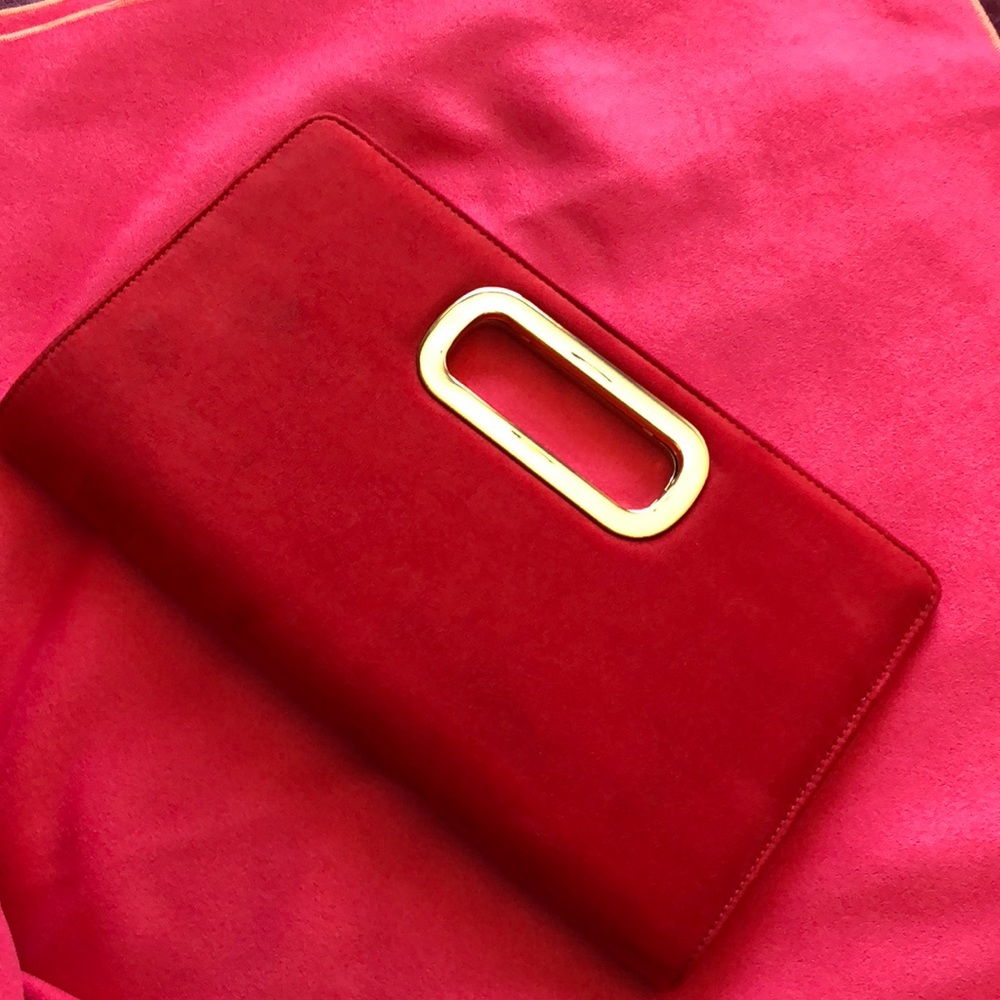 Red suede Clutch